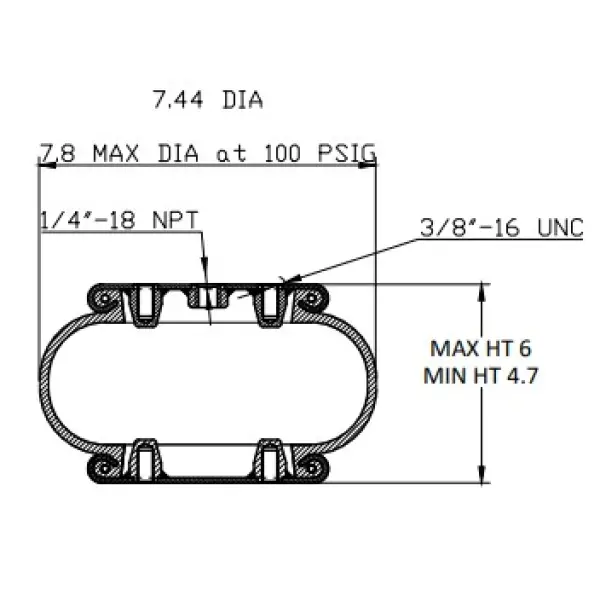 Convoluted Air Spring Replaces W01-358-7564
