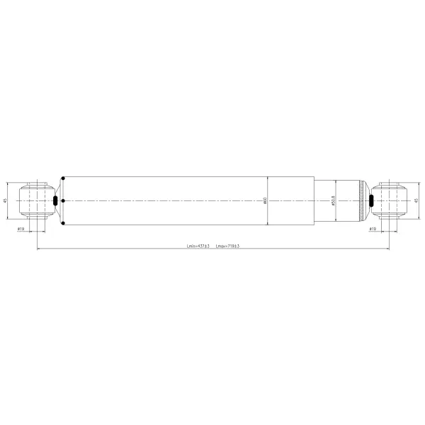 Heavy Duty Shock Absorber for Trailers and Mack Replaces 83125