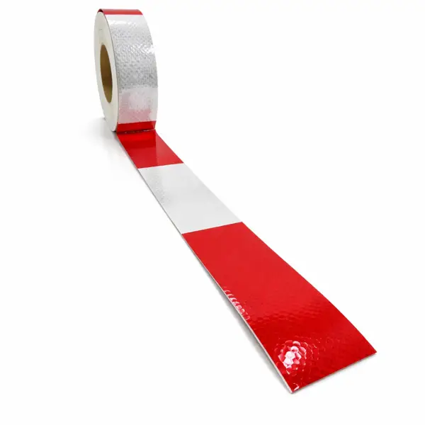 Reflective Tape Red White 150ft Roll 2in 12in Stripe