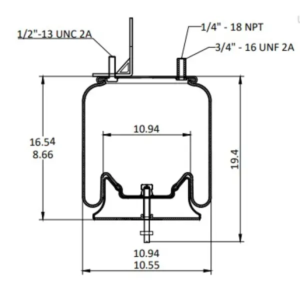 Trailer Air Spring Replaces SAF 90557337