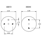 Convoluted Air Spring Replaces W-01-358-6926, 2B9288