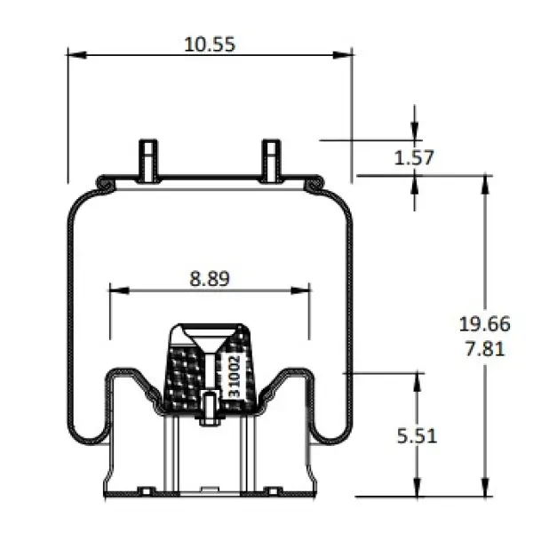 Trailer Air Spring Replaces S-21623, S-22045, W01-358-8755
