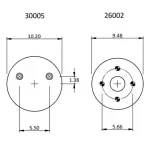 Trailer Air Spring Replaces S-21623, S-22045, W01-358-8755