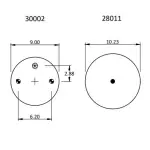 Air Spring for Peterbilt Replaces 03-07887, W01-358-8852, 64339