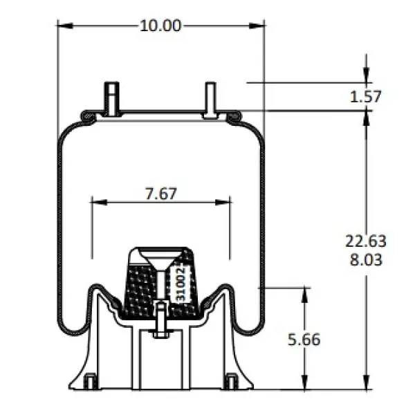 Air Spring Replaces ASC2500, W01-358-8888, 910-175P904, 66700