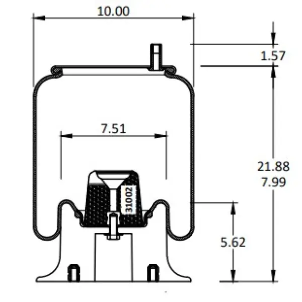Trailer Air Spring Replaces C-20217, S-20217, W01-358-8944, 64401