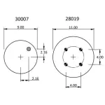 Trailer Air Spring Replaces C-20217, S-20217, W01-358-8944, 64401
