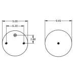 Air Spring for Peterbilt Replaces 03-01649, 03-02038, 1R12-069