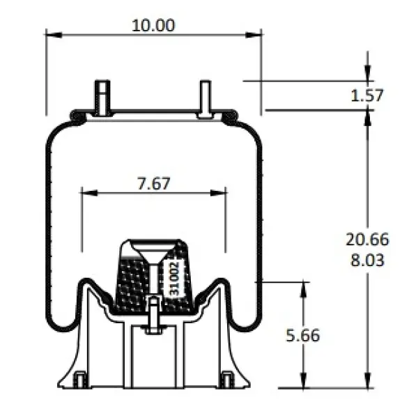 Trailer Air Spring Replaces S-11651, S-2066, W01-358-9082