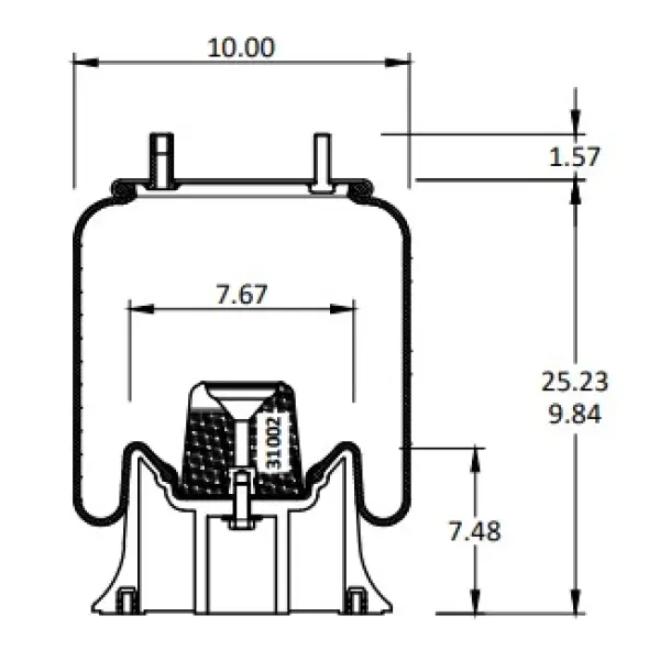 Trailer Air Spring Replaces 1R12-103, W01-358-9101, 905-57-008