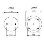 Trailer Air Spring Replaces 1R12-103, W01-358-9101, 905-57-008