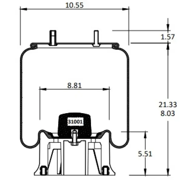 Trailer Air Spring Replaces 905-57-019, S-13160, 1R13-039, 9121