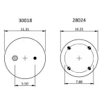 Trailer Air Spring Replaces 905-57-019, S-13160, 1R13-039, 9121