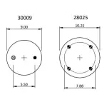 Trailer Air Spring Replaces S-6195, 1R12-167, W01-358-9192, 64323