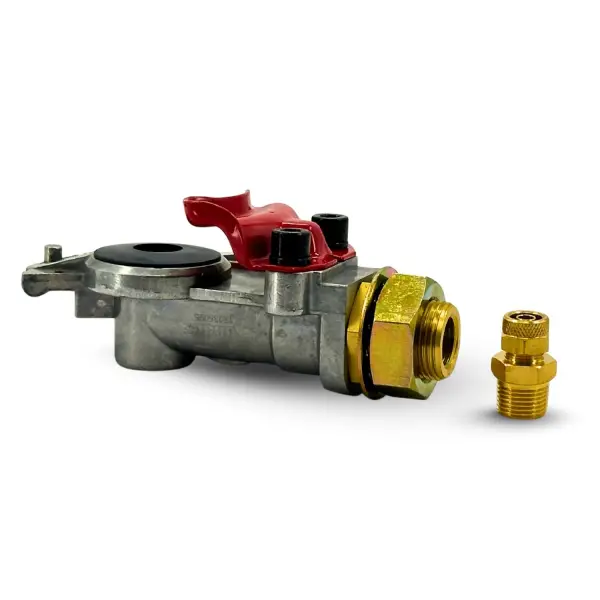 Red Emergency Gladhand with Shut-off Valve Replaces 441071