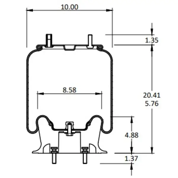 Air Spring for Navistar Replaces 1660581C-1, 501559C-1, 1R12-090