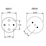 Air Spring for Navistar Replaces 1660581C-1, 501559C-1, 1R12-090