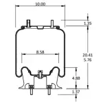 Air Spring for Navistar Replaces 1660581C-1, 501559C-1, 1R12-090