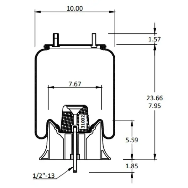 Trailer Air Spring Replaces W01-358-9243, 1R12-480, 905-57-112