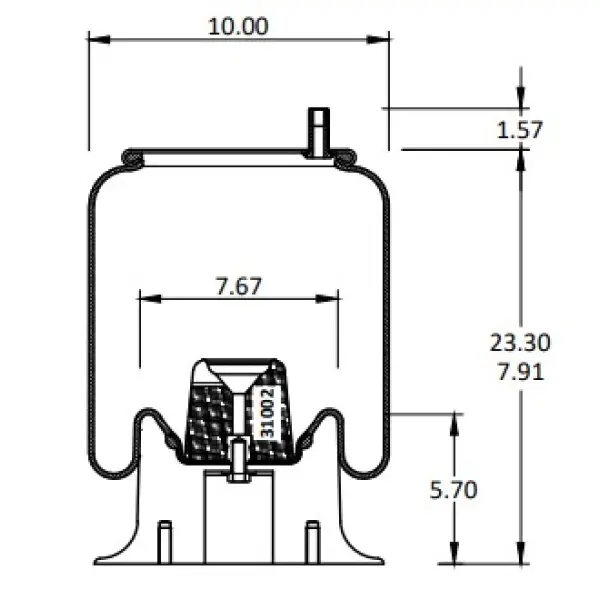 Trailer Air Spring Replaces S-20124, 1R12-375, W01-358-9265