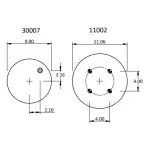 Trailer Air Spring Replaces S-20124, 1R12-375, W01-358-9265