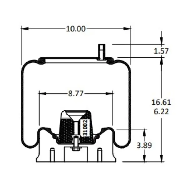 Trailer Air Spring Replaces S-20010, 1R13-077, W01-358-9270