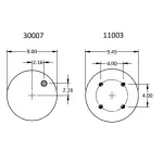 Trailer Air Spring Replaces S-20010, 1R13-077, W01-358-9270