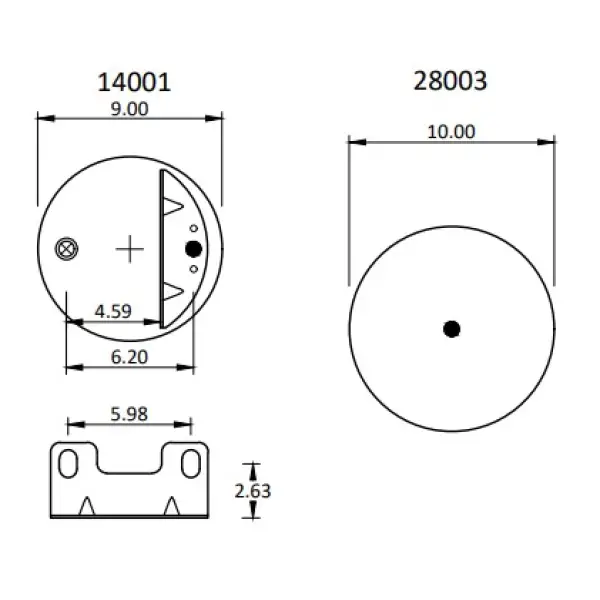 Trailer Air Spring Replaces W01-358-9297, 50898-2, 1R12-402