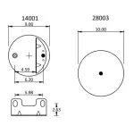 Trailer Air Spring Replaces W01-358-9297, 50898-2, 1R12-402
