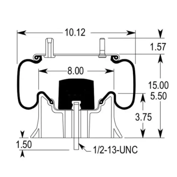 Trailer Air Spring Replaces W01-358-9366, 1R12-487, 905-57-160