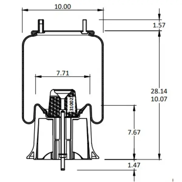 Trailer Air Spring Replaces 1R12-503, W01-358-9370, 9 10-21 P 448