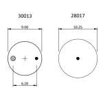 Trailer Air Spring Replaces 1R12-503, W01-358-9370, 9 10-21 P 448