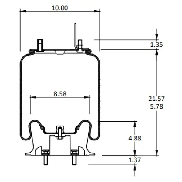 Air Spring for Navistar Replaces 1670073C-1, 1686386C-1, 1R12-401