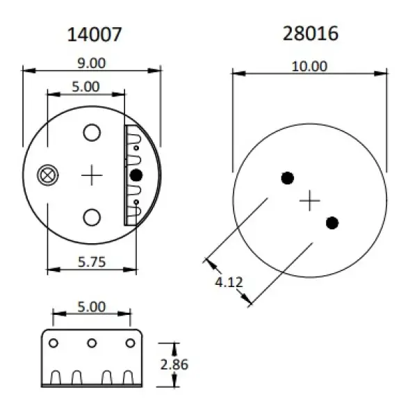 Air Spring for Navistar Replaces 1670073C-1, 1686386C-1, 1R12-401