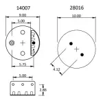 Air Spring for Navistar Replaces 1670073C-1, 1686386C-1, 1R12-401