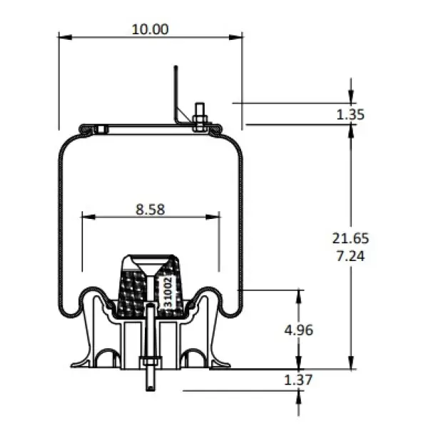 Air Spring for Mack Replaces 25158024, 364SQ27, 1R12-404, 62624