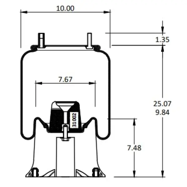Air Spring for Navistar Replaces 1681579C1, 1R12-279, 64281