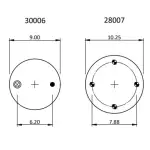 Air Spring for Navistar Replaces 1681579C1, 1R12-279, 64281