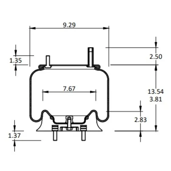 Air Spring for Kenworth Replaces K-303-14, K-303-15, 1R11-028