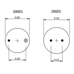 Air Spring for Kenworth Replaces K-303-14, K-303-15, 1R11-028