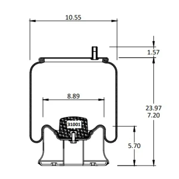 Trailer Air Spring Replaces 1R13-081, W01-358-9580, S-20127