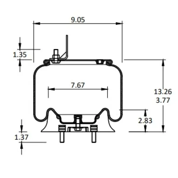 Air Spring for Kenworth Replaces K-303-16, 1R11-242, W01-358-9616
