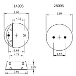 Air Spring for Kenworth Replaces K-303-16, 1R11-242, W01-358-9616