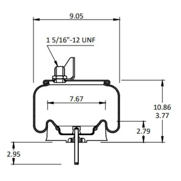 Air Spring for Kenworth Replaces K-303-22, 1R11-221, W01-544-9622
