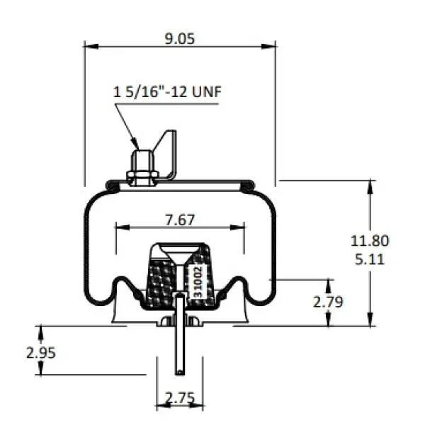 Air Spring for Kenworth Replaces K-303-23, K-303-25, 1R11-222