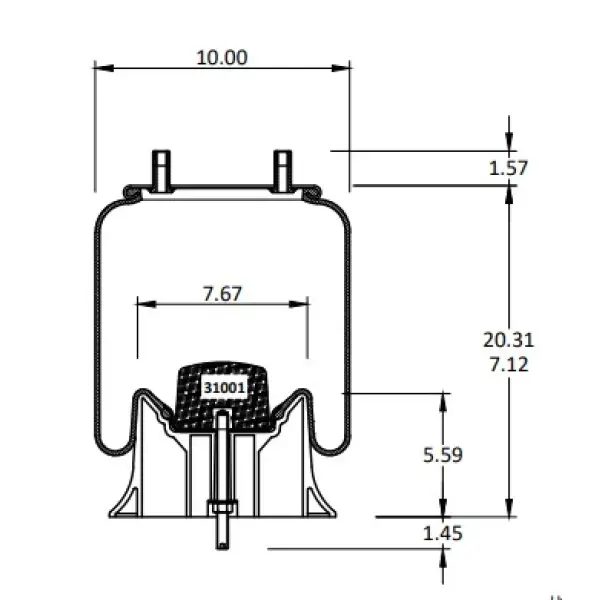 Trailer Air Spring Replaces S-23720, 1R11-292, W01-358-9626