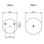 Trailer Air Spring Replaces S-23720, 1R11-292, W01-358-9626