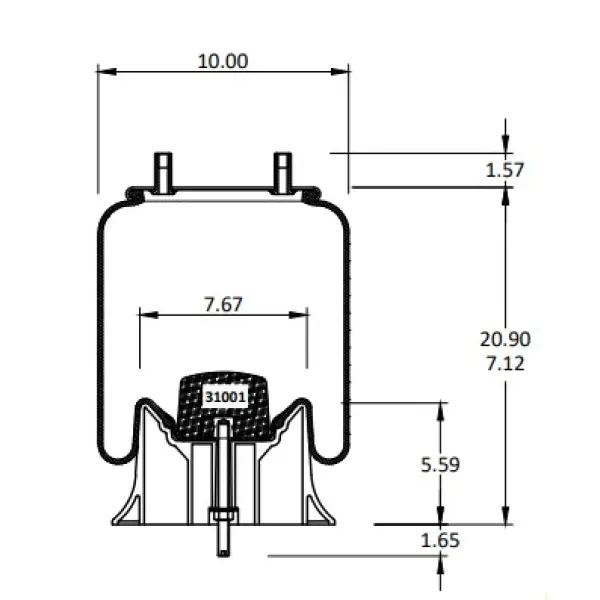 Trailer Air Spring Replaces S-23721, W01-358-9644, 64693