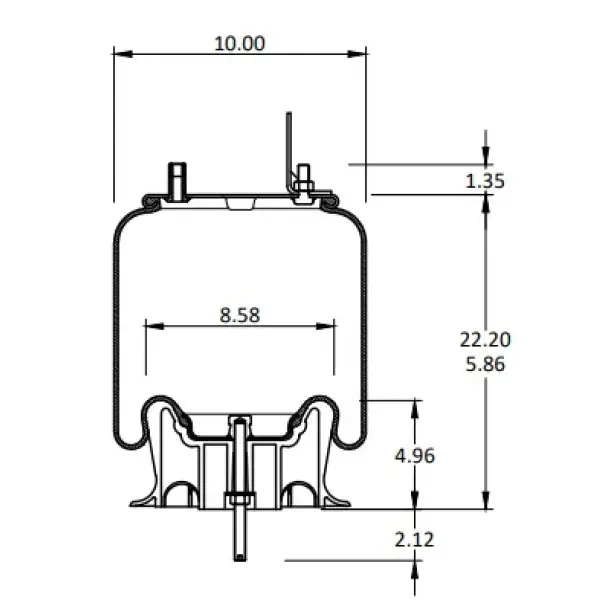 Air Spring for Navistar Replaces 2027911C-1, 2027911C-2, 1R12-398