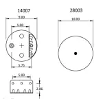 Air Spring for Navistar Replaces 2027911C-1, 2027911C-2, 1R12-398